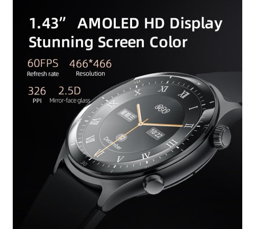 Умные часы QCY Watch Active GT черный