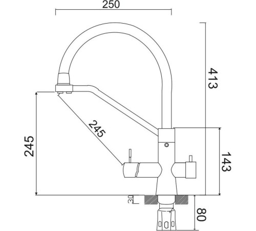 Смеситель РМС SUS127G-016F-015