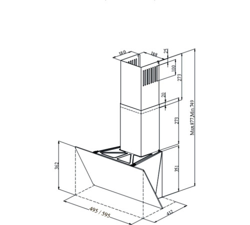 Кухонная вытяжка Monsher Astra 60 Noir