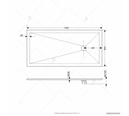 Душевой поддон RGW ST-0158G 16152815-02 80x150