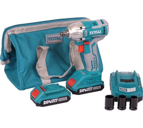 Гайковерт Total TIWLI2001 с 2-мя АКБ, сумка