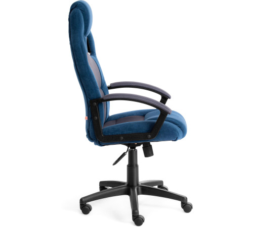 Кресло TetChair Driver флок/ткань, синий/серый