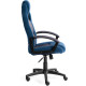 Кресло TetChair Driver флок/ткань, синий/серый