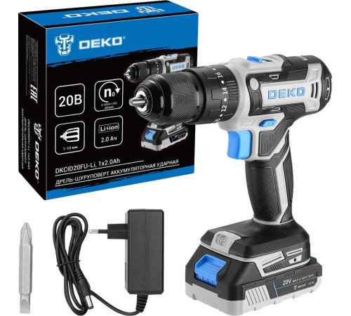 Ударная дрель-шуруповерт Deko DKCID20FU-Li 083-1119 с 1-им АКБ