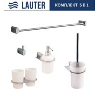 Набор аксессуаров для ванной Lauter 21SH2081 + 21SH42091 + 21SH2091 + 21SH42011 + 21SH2111 Chrome, 5 предметов