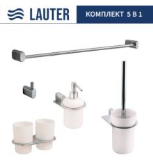 Набор аксессуаров для ванной Lauter 21SH2081 + 21SH42091 + 21SH2091 + 21SH42011 + 21SH2111 Chrome, 5 предметов