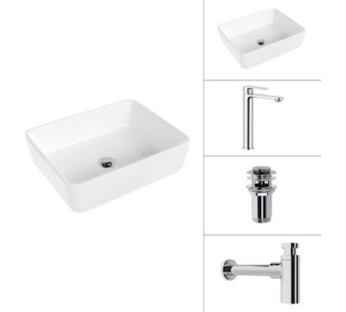Умывальник Lauter 21674 + Moon 21СK81691C + сифон 21635CH + дон.клапан 21190CH хром