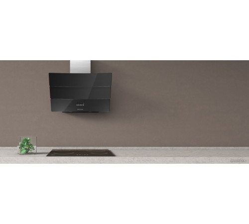 Кухонная вытяжка Krona Inga 600 push button черный/нержавеющая сталь