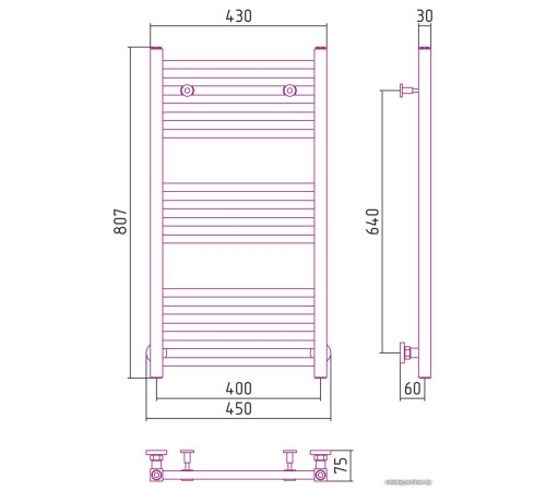 Полотенцесушитель Сунержа Модус 800х400 00-0250-8040