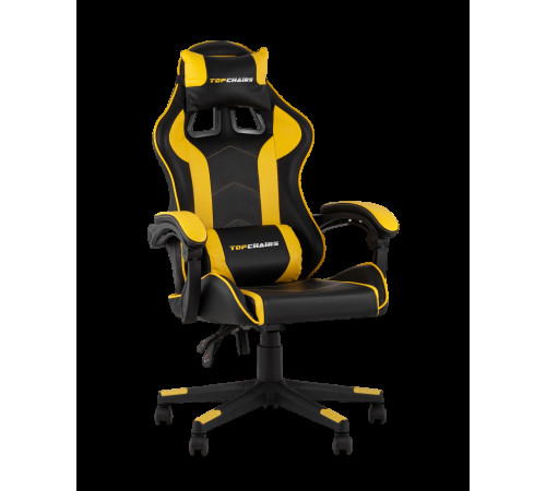 Игровое геймерское кресло TopChairs Shadow GF-8079 черно-желтый
