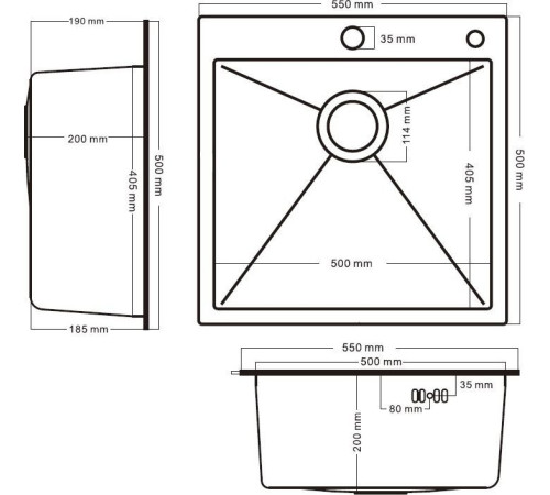 Кухонная мойка Schtoff Best Premium Silver 5550