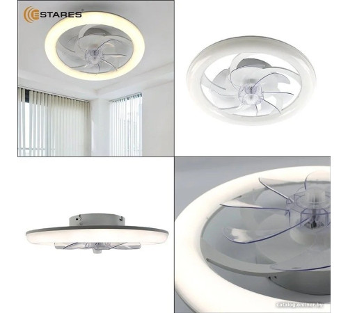 Припотолочная люстра Estares Fan Simple 65W+18W R-APP-480x125-WHITE/WHITE-220-IP20