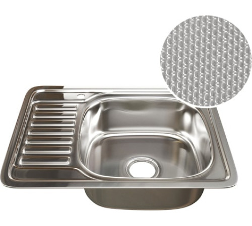 Кухонная мойка Mixline 532311 правая, декор, 0.8 мм