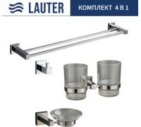 Набор аксессуаров для ванной Lauter 21SH6081 + 21SH6051 + 21SH6091 + 21SH6021 Chrome, 4 предмета