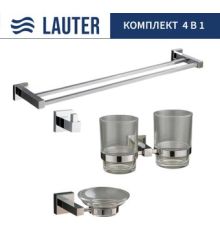 Набор аксессуаров для ванной Lauter 21SH6081 + 21SH6051 + 21SH6091 + 21SH6021 Chrome, 4 предмета