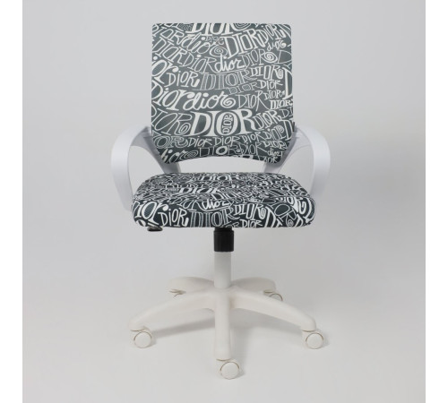 Офисное кресло AksHome Ricci New white ткань, черно-белая диор