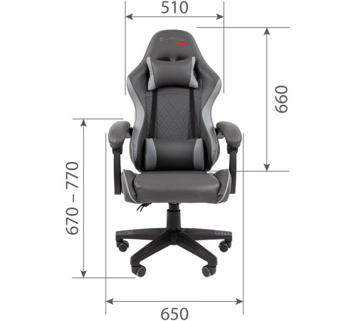 Игровое геймерское кресло CHAIRMAN CH28 экокожа, черный/красный