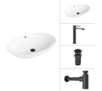 Умывальник Lauter 21709 + Moon 21СК8691BS + сифон 21635B + дон.клапан 21190B черный матовый