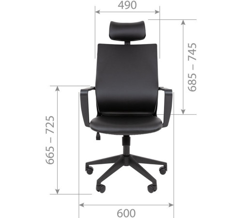 Офисное кресло CHAIRMAN 545 экокожа черный