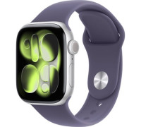 Умные часы Apple Watch Series 11 42 мм алюминиевый корпус, серебристый/фиолетовый туман, спортивный силиконовый ремешок S/M