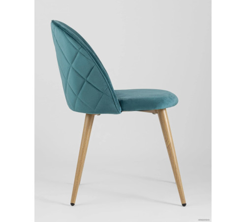 Стул Stool Group Лион велюр c ромбами аквамарин