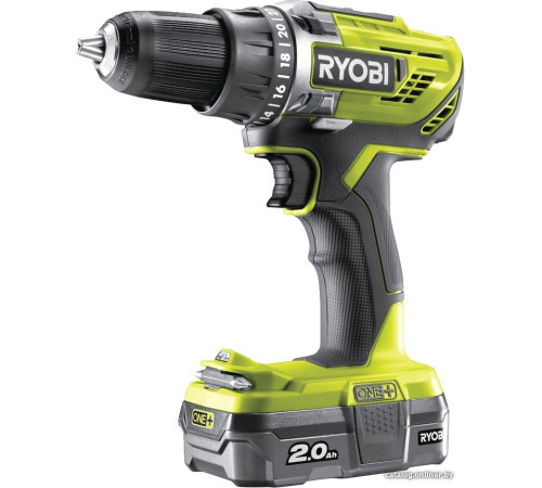 Дрель-шуруповерт Ryobi R18DD3-120S 5133003347 с 1-м АКБ 2.0 Ah, сумка