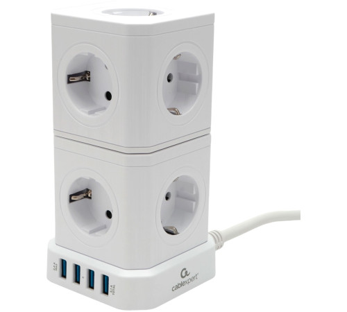 Сетевой фильтр Cablexpert TWR-9-U4-W-2