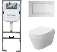 Унитаз подвесной Керамин Бари Slim МЛ Комфорт c кнопкой K5236-К-EEA1 микролифт
