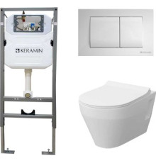 Унитаз подвесной Керамин Бари Slim МЛ Комфорт c кнопкой K5236-К-EEA1 микролифт