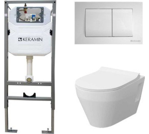 Унитаз подвесной Керамин Бари Slim МЛ Комфорт c кнопкой K5236-К-EEA1 микролифт