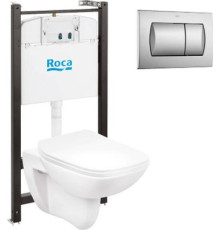 Унитаз подвесной Roca Debba 893104970 + 8901160B2 с кнопкой