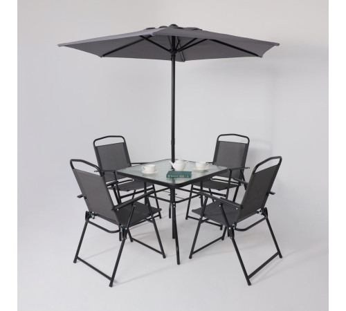 Комплект подушек AksHome Picnic серый/черный