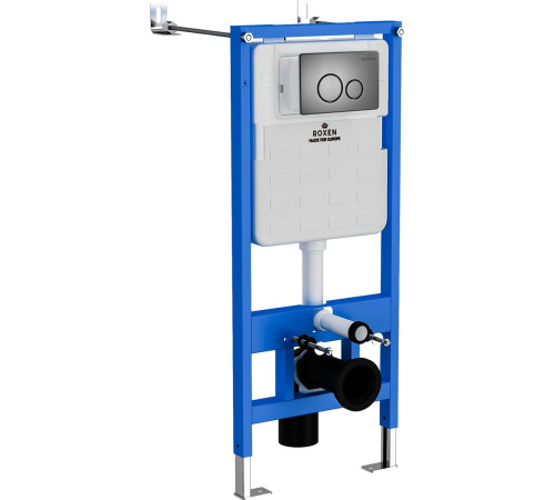 Унитаз подвесной Roxen Cube One Rimless 6 в 1 StounFix Dual Fresh 625840 оружейная сталь/металл