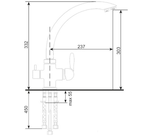 Смеситель Ulgran U-017 342 графитовый