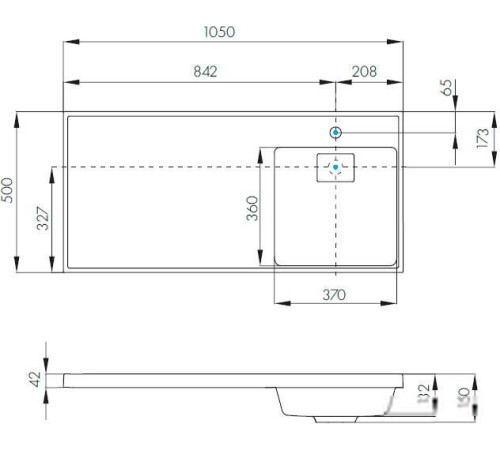 Умывальник Акватон Лондри 105 1A72223KLH010