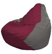 Кресло-мешок Flagman Груша Мини L Г0.1-303 бордовый/серый