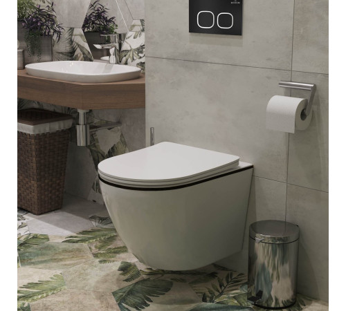 Унитаз подвесной Roxen Antares Black 530110-01B Rimless Soft Close