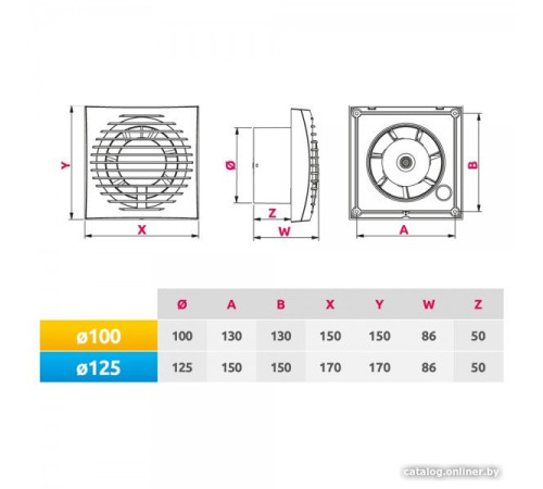 Осевой вентилятор Awenta Focus WFA 100 T