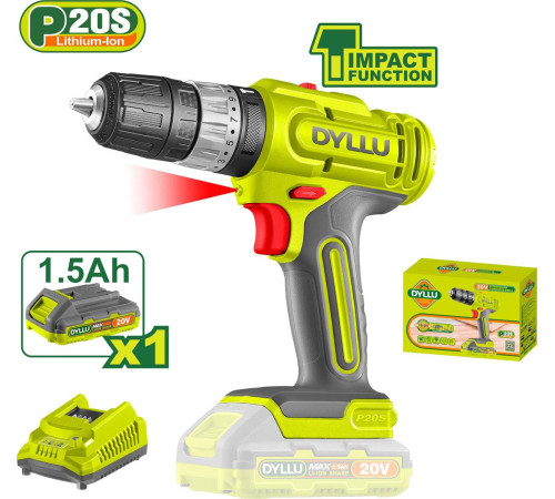 Ударная дрель-шуруповерт Dyllu DTCDP521 с 1-им АКБ