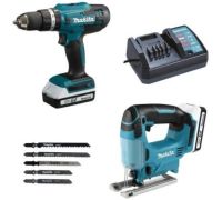 Makita DK18B59Y шуруповерт, лобзик, 2 АКБ