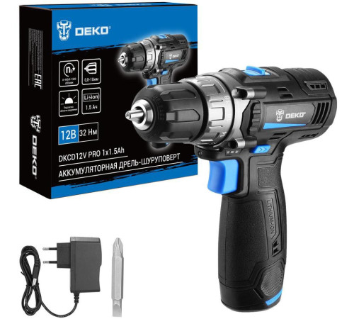 Дрель-шуруповерт Deko DKCD12V PRO 083-1003 с 1-им АКБ