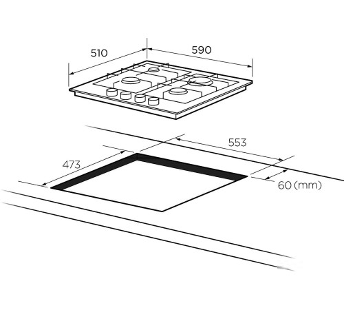 Варочная панель Akpo PGA 604 VGC-T WH