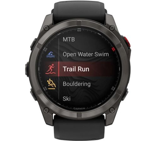 Умные часы Garmin Fenix 8 Pro 51 мм серый, черный силиконовый ремешок