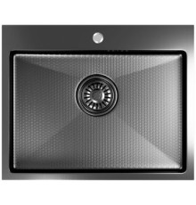 Кухонная мойка Mixline Pro 552935 черный графит, с сифоном