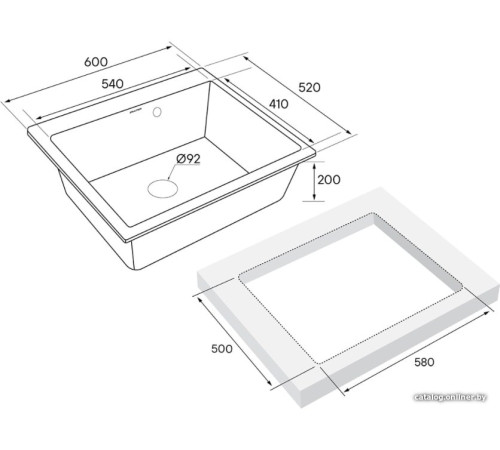 Кухонная мойка Paulmark Kante 60 PM106052-BE