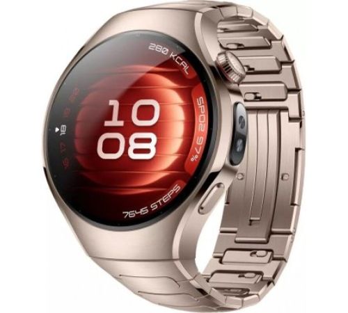 Умные часы Huawei Watch 5 42 мм золотистый, с золотистым титановым ремешком, международная версия
