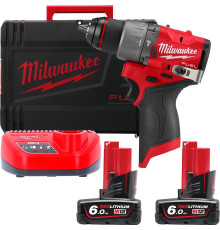 Ударная дрель-шуруповерт Milwaukee M12 FUEL M12FPD2-602X 4933479870 с 2-мя АКБ 6 Ач, кейс