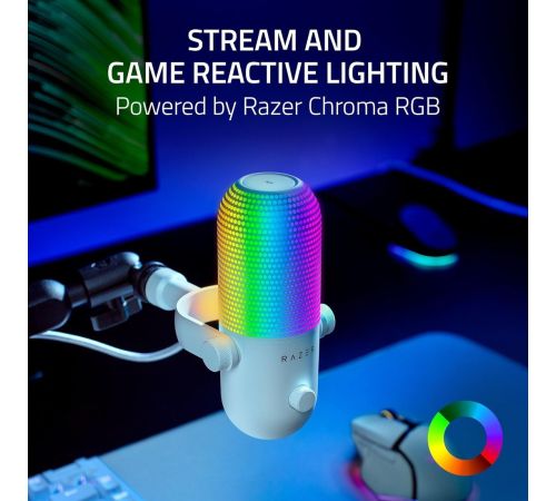 Проводной микрофон Razer Seiren V3 Chroma Mercury White