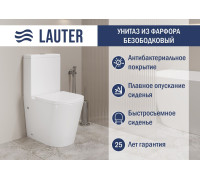 Унитаз напольный Lauter W76 P-TRAP с полипропиленовым сиденьем и микролифтом 21122761 горизонтальный выпуск