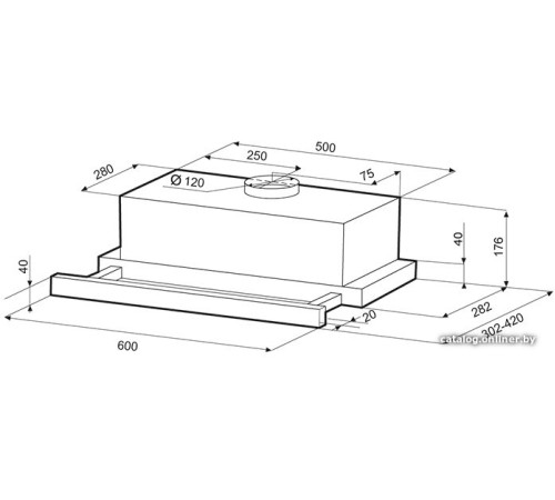 Кухонная вытяжка Krona Kamilla Eco 600 IX нержавеющая сталь